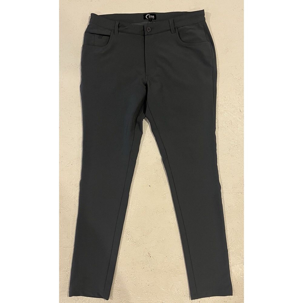 Zyia Active Pants Mens L Grey Office Chino Golf Performance Hybrid‎ Stretch